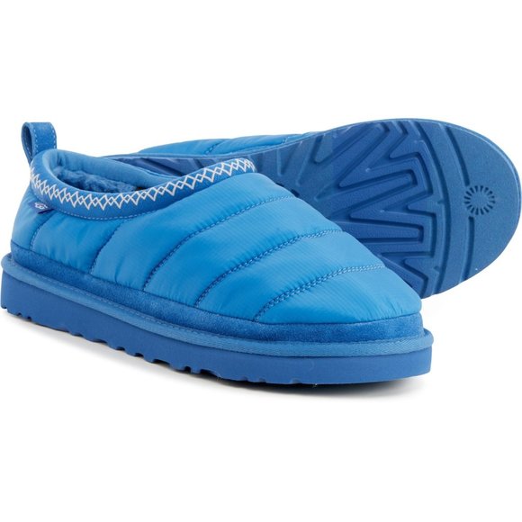 NIB MEN'S UGG TASMAN‎ PUFFER SHEARLING LINED SLIPPER SHOES ROYAL BLUE - Picture 1 of 7